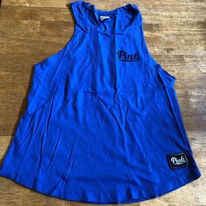 Pink graphic tank top with pink patch nice size S